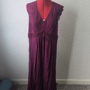 Gilligan & O'Malley long Purple Nightgown, Women's Large